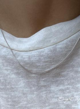 意大利进口925纯银哑光蛇骨项链