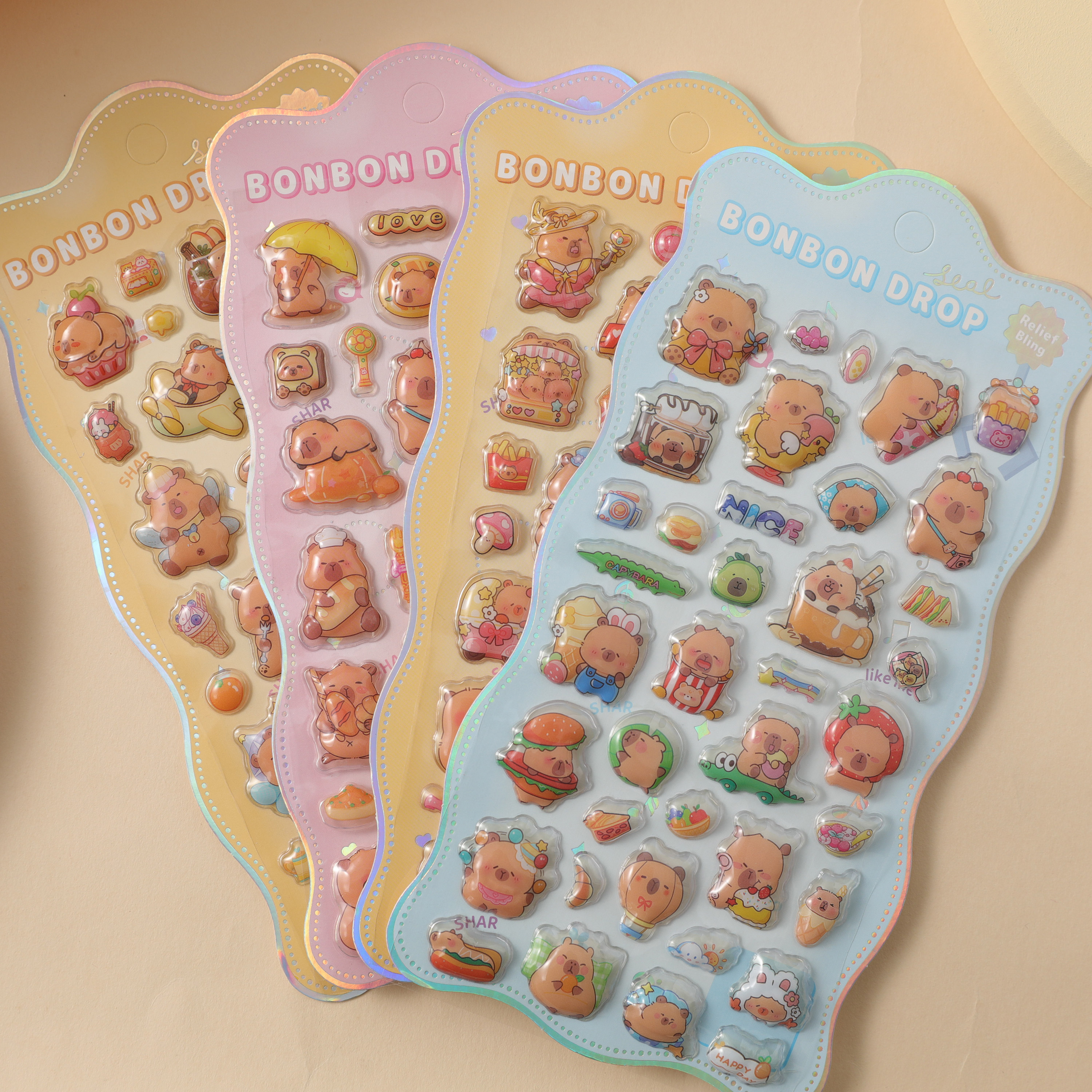 拉布布3D浮雕立体贴纸儿童可爱卡通手账自粘贴画幼儿园学生奖励贴,淘宝优惠券,粉丝福利购,淘宝优惠卷