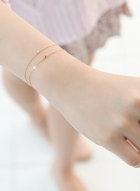 韩国时尚风锆石极细多色入手链