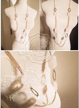 韩国欧美饰品百搭金色长项链