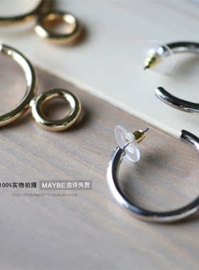 韩国时尚个性风几何圆圈夸张耳饰