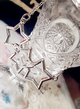 韩国欧美五角星锁骨链时尚饰品