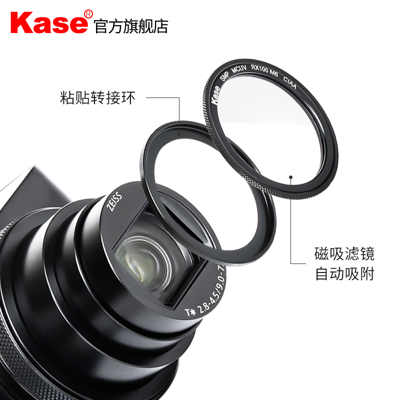 Kase卡色滤镜适用于索尼黑卡RX100 M6 M7 ZV-1 理光GR 磁吸UV镜CPL偏振镜 ND64 ND1000减光镜 GND渐变镜 配件 - 图2