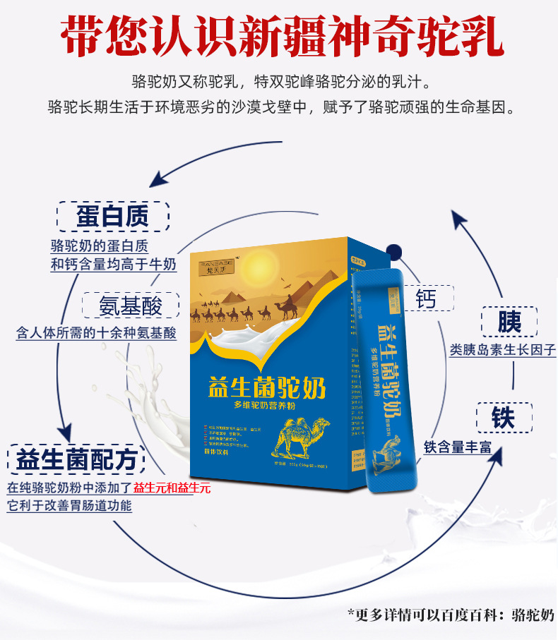 买1送1益生菌多维高钙驼奶粉600克新疆正宗伊犁骆驼奶粉独立包装 - 图2