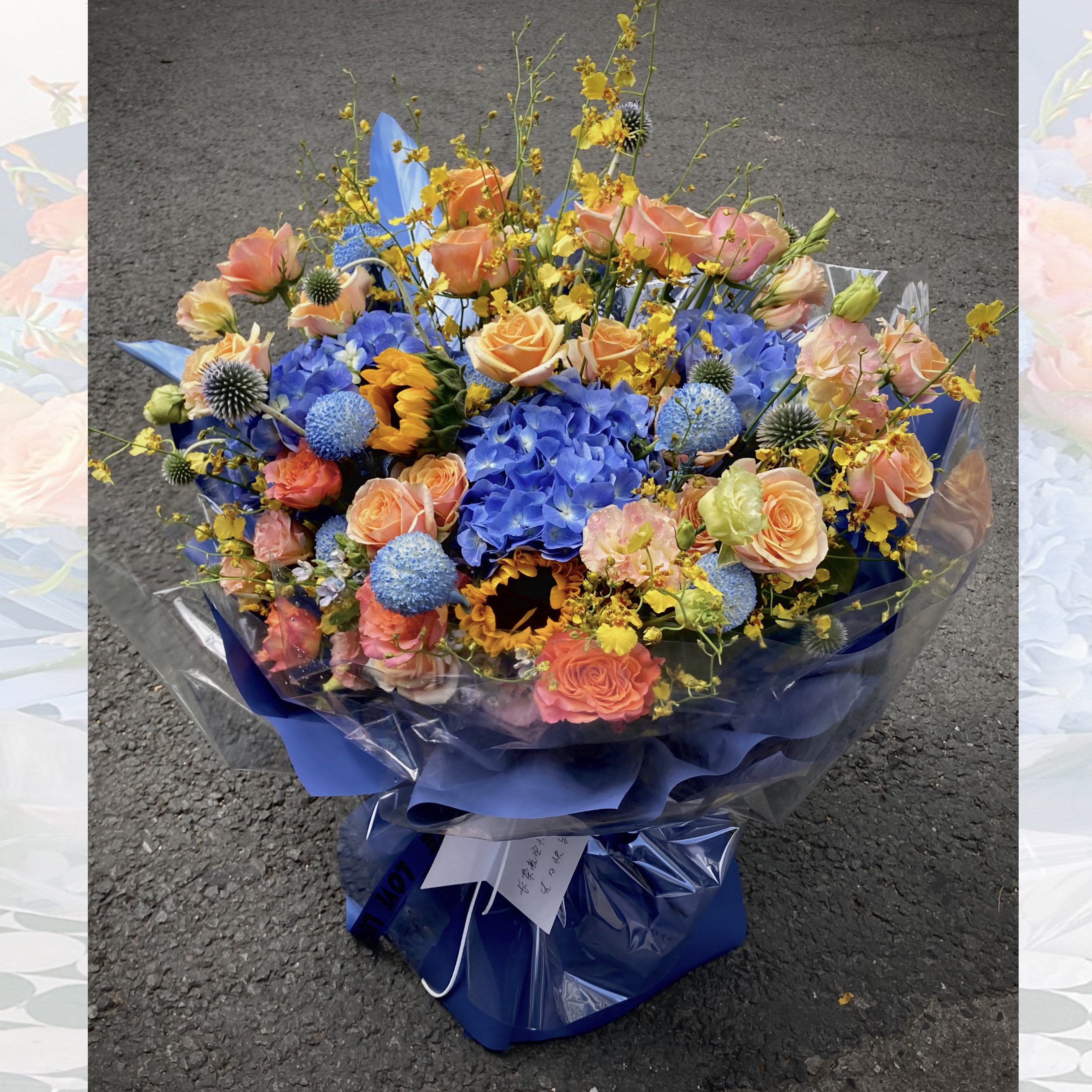 大气花束玫瑰绣球送男女领导礼物高档高端鲜花同城配送深圳上海