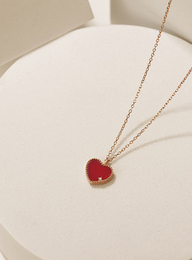 纯银玛瑙十字链女纯银项链