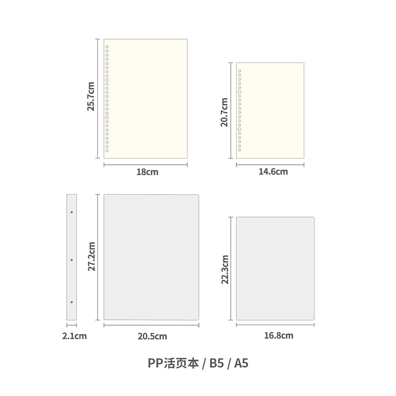 道林A4B5A5活页本透明外壳26/20孔横线英语空白方格错题400格作文 - 图2