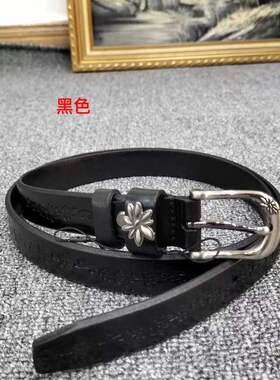 腰带真皮女连衣裙针扣装饰韩版