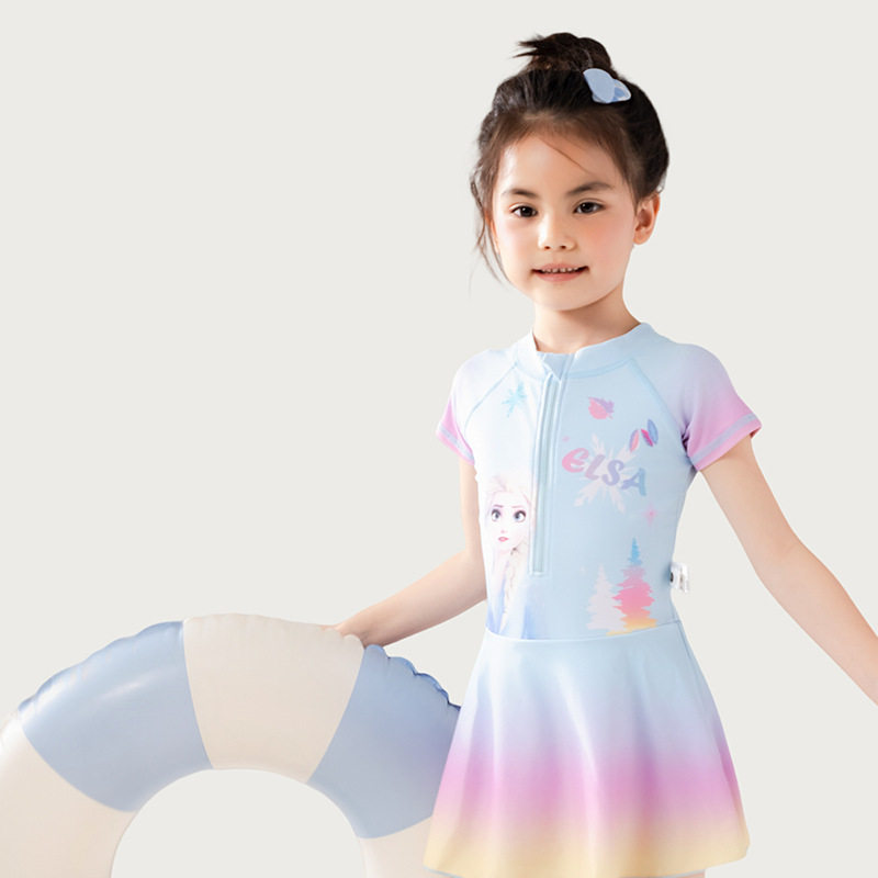 儿童泳衣女童可爱卡通中小童宝宝公主裙渐变连体儿童,淘宝优惠券,粉丝福利购,淘宝优惠卷