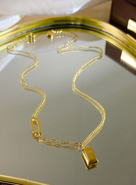 洗澡不用摘小金块项链女款2025新款轻奢高级感锁骨链不掉色配饰