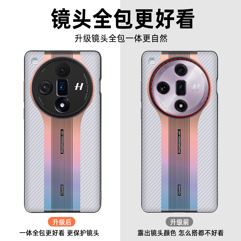 适用OPPO Find X7/Find X7Ultra手机壳镭射保时捷防摔防尘磨砂半透明全包不发黄手机保护套-图2