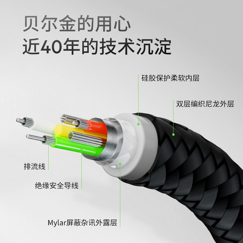 Belkin贝尔金数据线typec手机充电线快充USB-A转C适用苹果16iPhone17PromaxAir15plus车载CarPlay充电数据线 - 图1