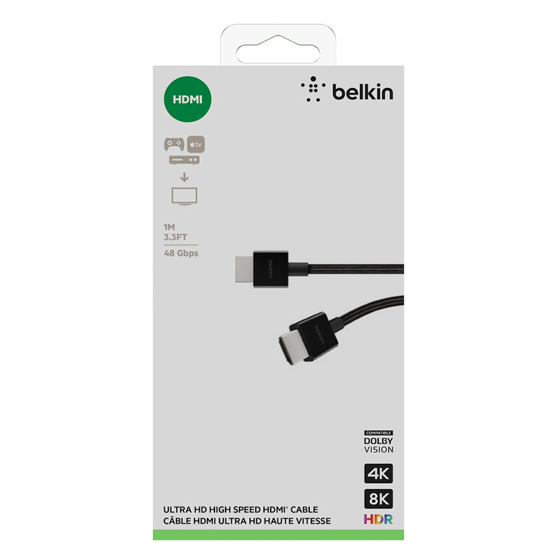 120HZ 2.1 超清杜比视频线 HDR 8K HDMI4K 编织款 贝尔金 Belkin 120HZ 2.1 超清杜比视频线 HDR 8K HDMI4K 编织款 贝尔金 Belkin