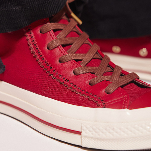 CONVERSE匡威官方1970S男女高帮休闲板鞋圣诞红色美拉德风A12460C - 图0