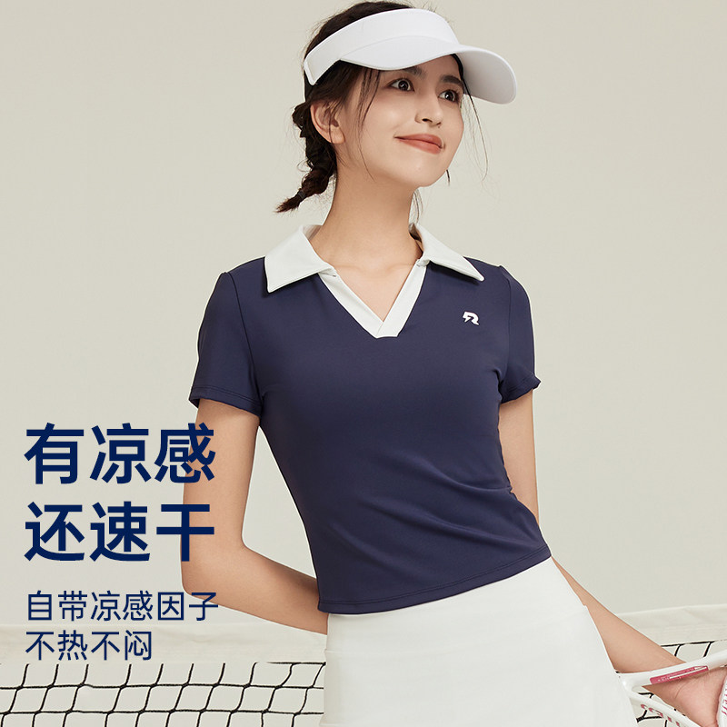 悦步网球服运动T恤女户外防晒冰感上衣羽毛球高尔夫速干POLO短袖,淘宝优惠券,粉丝福利购,淘宝优惠卷