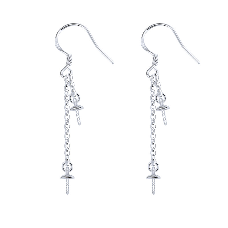 整套925纯银耳钩链珍珠托银饰耳饰配件防过敏压扁钩链圈耳坠耳环,淘宝优惠券,粉丝福利购,淘宝优惠卷