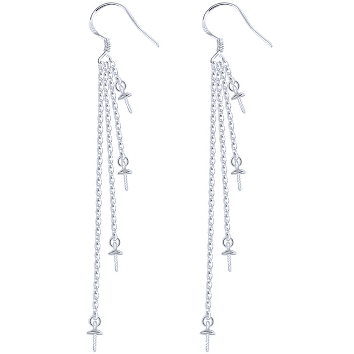 整套925纯银耳钩链珍珠托银饰耳饰配件防过敏压扁钩链圈耳坠耳环,淘宝优惠券,粉丝福利购,淘宝优惠卷