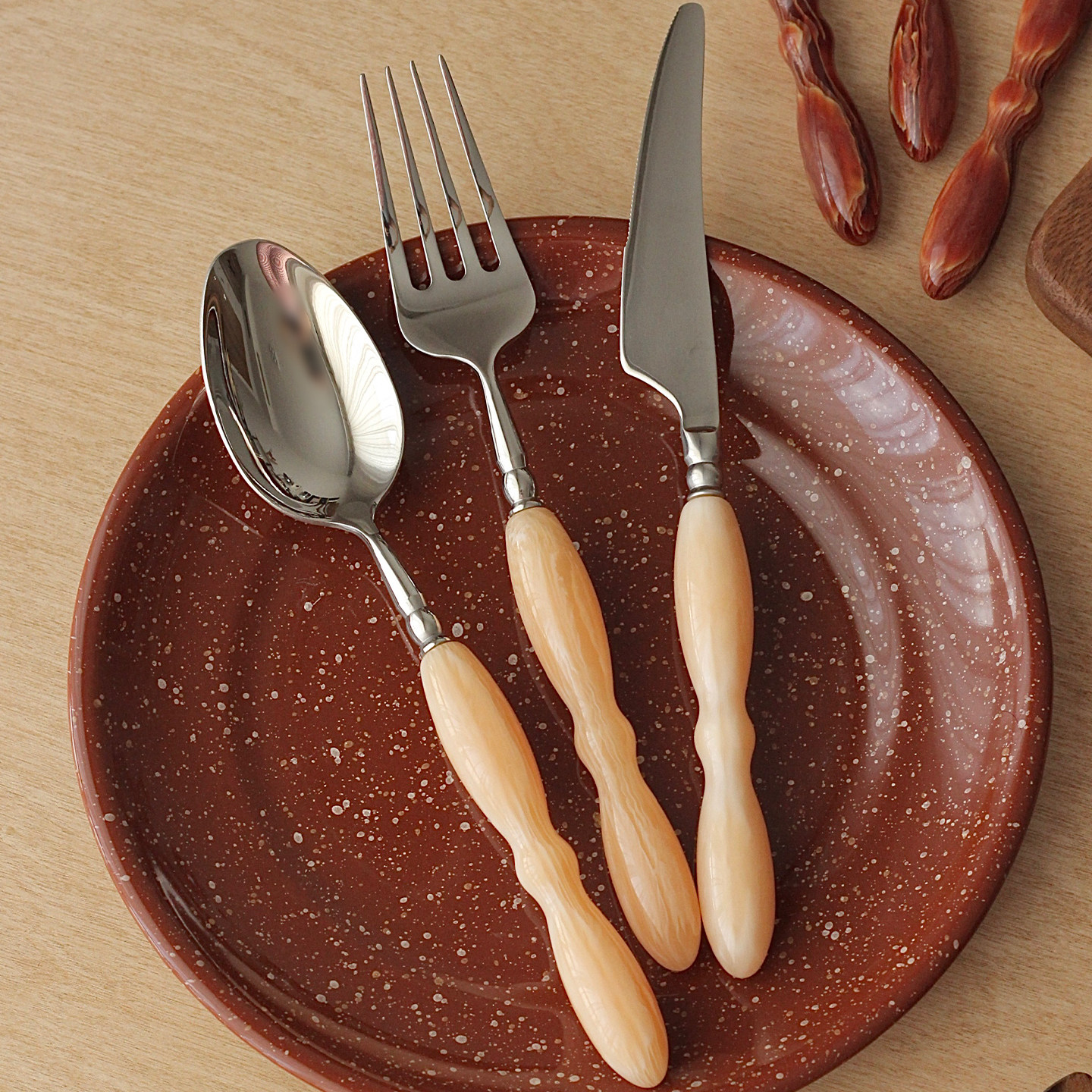 胡桃集市 高颜值法式刀叉勺三件套高档餐具牛排刀主餐叉304不锈钢,淘宝优惠券,粉丝福利购,淘宝优惠卷