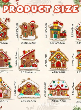 姜饼屋圣诞树装饰挂件12件跨境新款木质姜饼人圣诞节派对布置用品