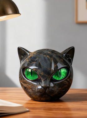 树脂摆件奢华黑猫摆件装饰