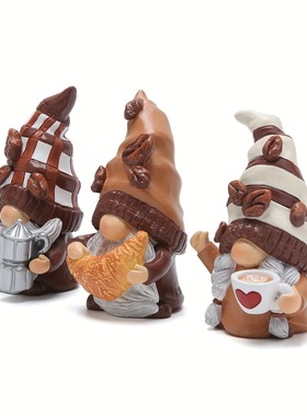 跨境新品3PCS桌面装饰家居摆件 咖啡侏儒装饰咖啡