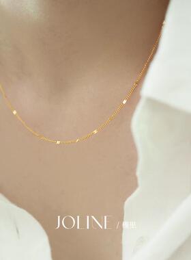 链子925银  素链项链女设计感波光闪片轻奢高级感简约锁骨链颈链