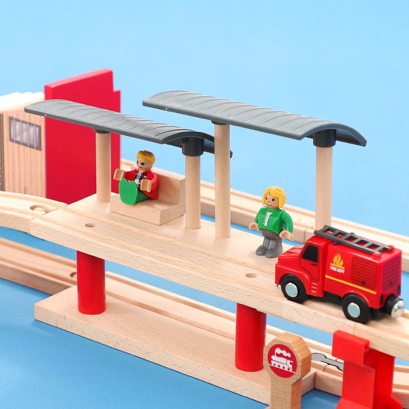 儿童木质火车轨道玩具遥控小火车电动铁路轨道多功能益智玩具套装,淘宝优惠券,粉丝福利购,淘宝优惠卷