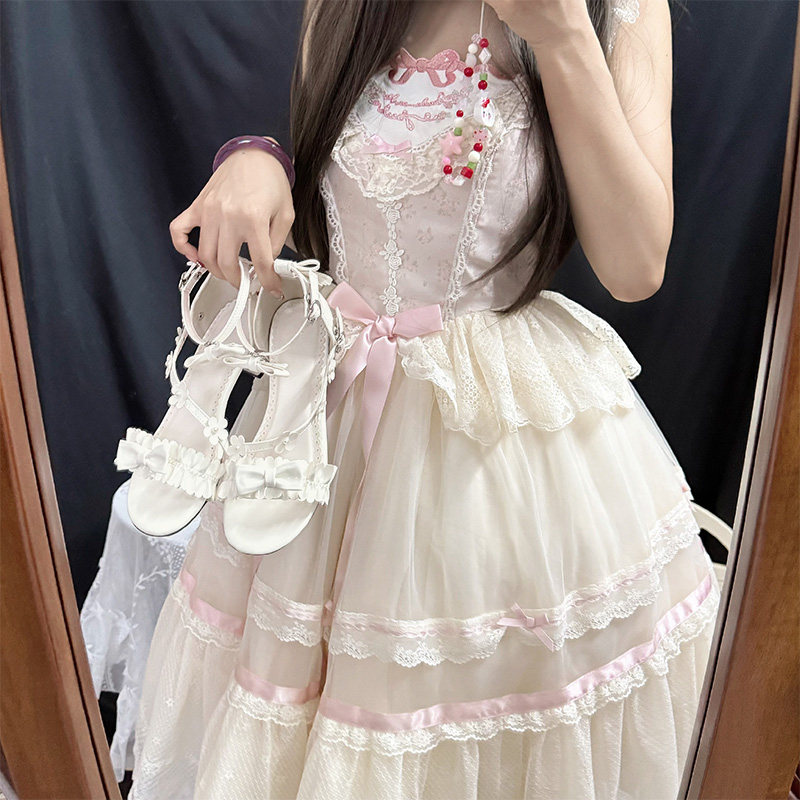 定金2025未闻花名新款粗跟优雅漆皮花朵lo鞋lolita洛丽塔凉鞋女鞋