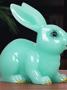 可爱玉兔子摆件高档家居卧室客厅酒柜装饰品电视柜玄关摆设