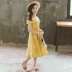 Váy cho bé gái siêu đại dương Mùa hè Mới cho trẻ em Jacquard Cotton Vòng cổ Ruffle Dress Princess Dress - Váy