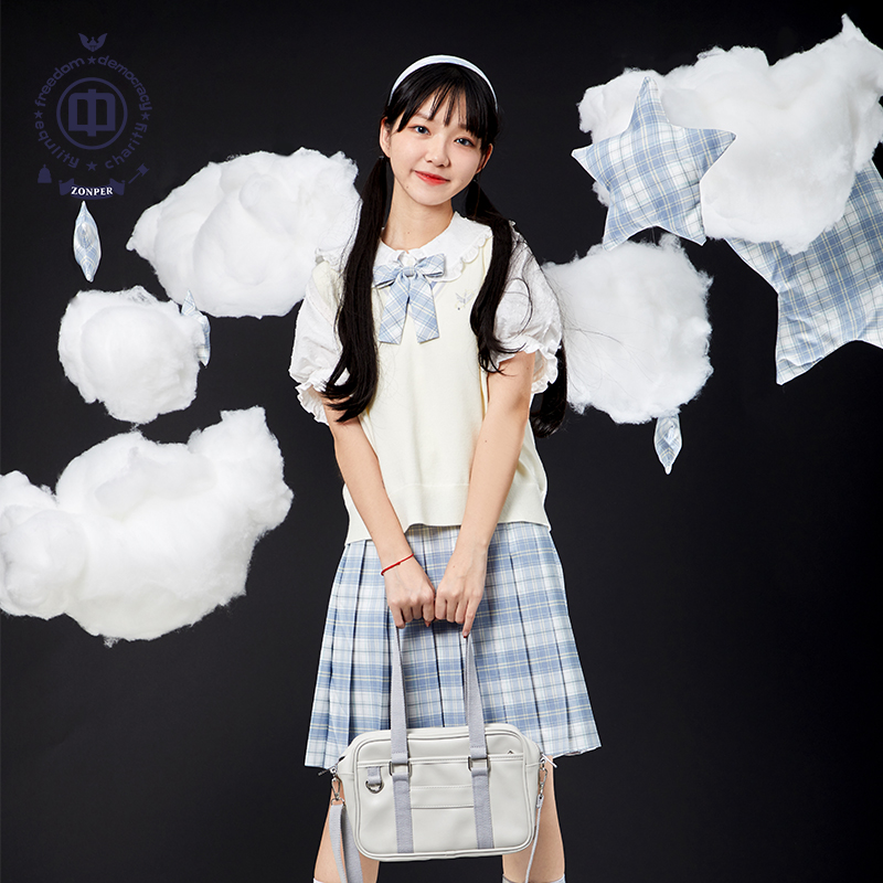 中牌制服馆 白溟原创JK制服格裙夏季短裙学院风少女半身百褶裙 - 图0