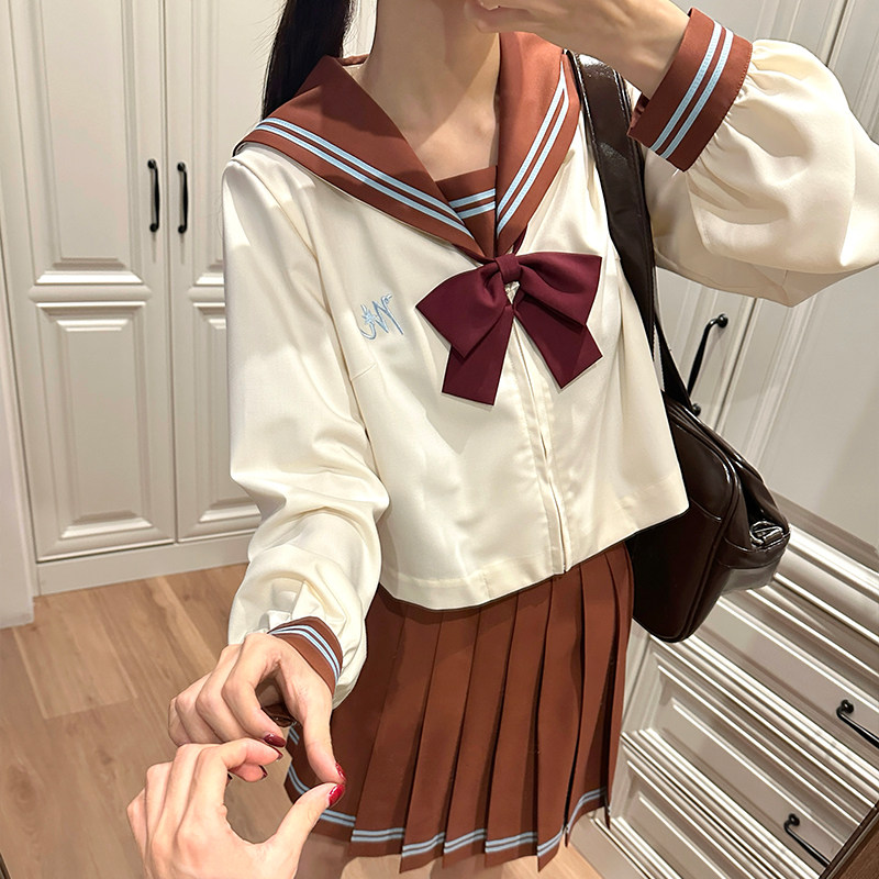 中牌制服馆 绾绾 水手服原创学生校服jk制服百褶裙两件套套装,淘宝优惠券,粉丝福利购,淘宝优惠卷