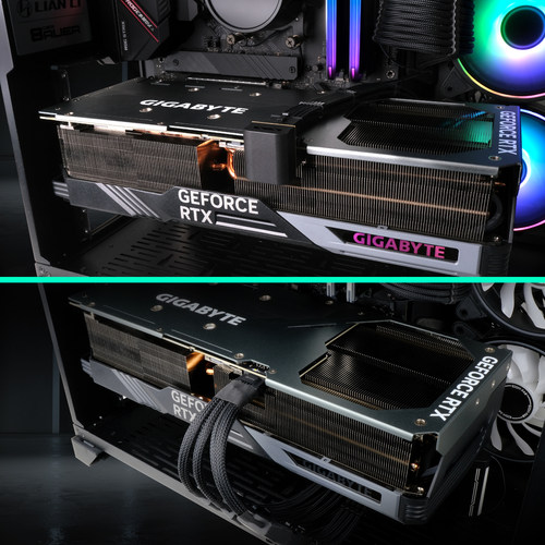 冷硕 RTX4090铝合金显卡供电接口转向头16针12+4P 180度转弯头 - 图0