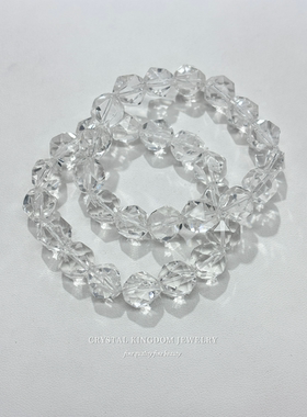 天然近净体白水晶钻石切手串原创diy手链盘珠文玩男生女生礼物