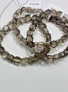 天然茶晶冰糖方块手链随型手串烟晶水晶可diy原创手链配珠礼物