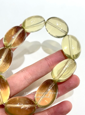 天然水晶大糖豆黄水晶柠檬晶手串原创diy手链首饰女生文玩礼物