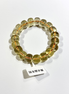 天然柠檬黄水晶车轮老型珠手串文玩手链情侣首饰diy串珠首饰礼物