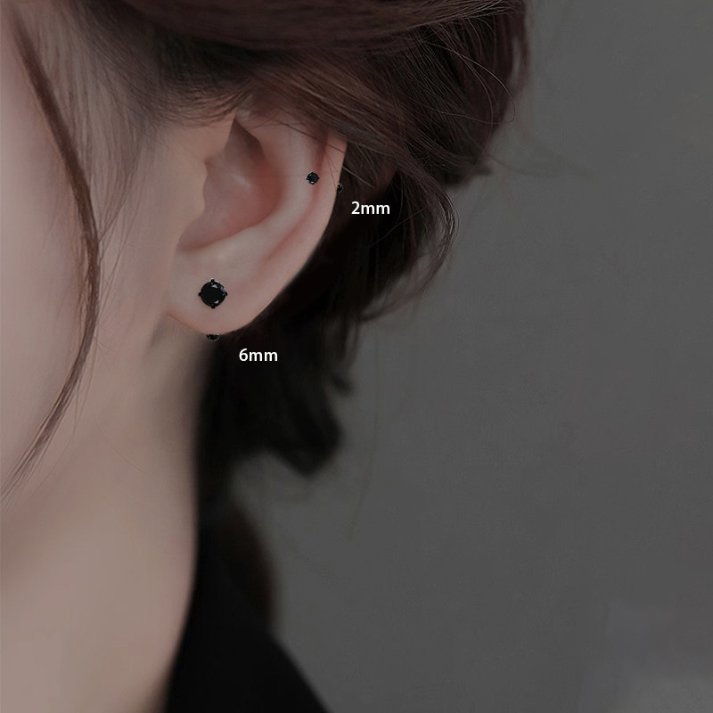 Z小姐999足银锆石养耳洞耳钉睡觉免摘螺旋拧扣纯银耳骨钉耳饰男女,淘宝优惠券,粉丝福利购,淘宝优惠卷