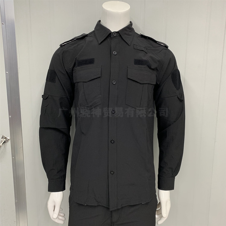 骁神2021新款黑色短袖速干作训服夏季薄款TBM教官服保安服速干衣-图0