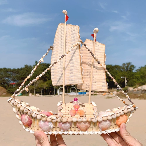 Shell Boat One Sailing Gifts, Seaside Home Cerseration Specialty Prafts, Туризм памятные природные украшения раковины