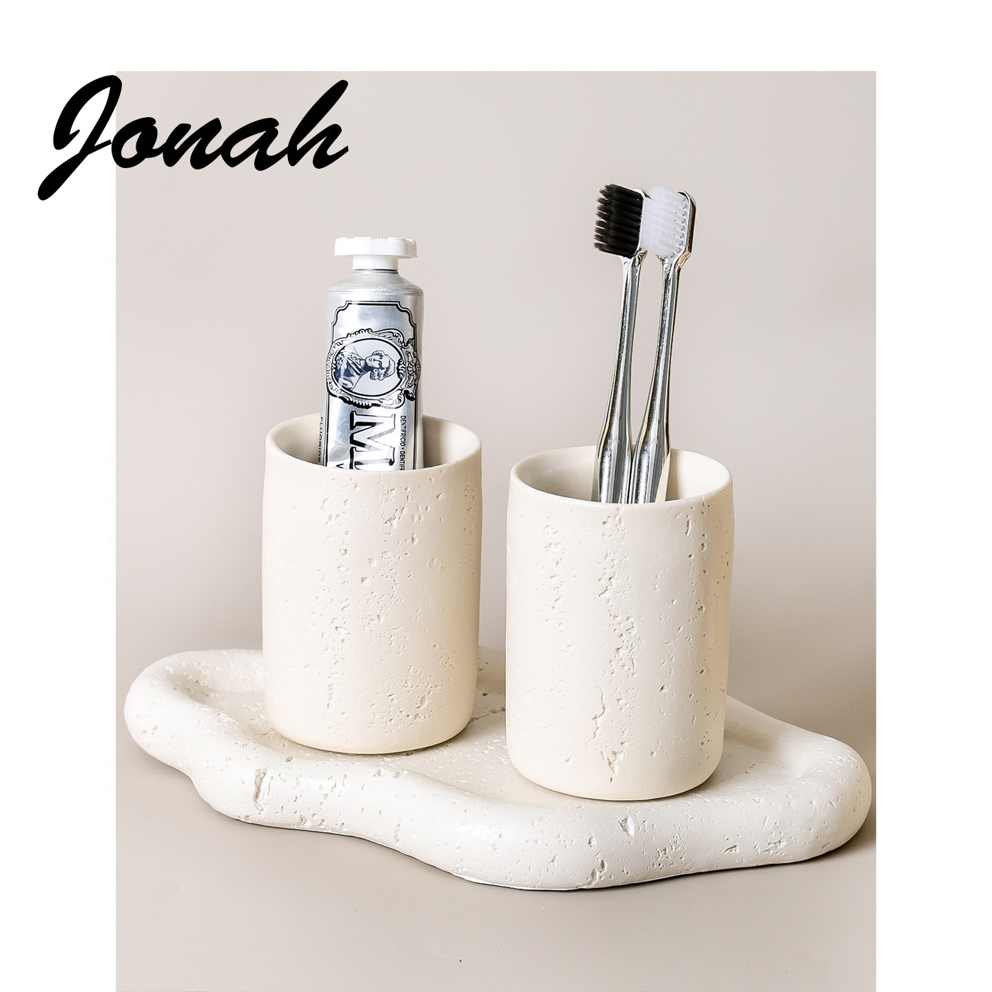 黑色洞石洗漱杯套装漱口杯刷牙杯高颜值卫浴杯子托盘口杯洗漱套装,淘宝优惠券,粉丝福利购,淘宝优惠卷