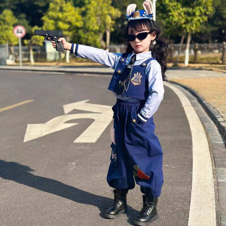 男女童套装疯狂动物城演出服朱迪演出服秋季兔子警官儿童cos服装,淘宝优惠券,粉丝福利购,淘宝优惠卷