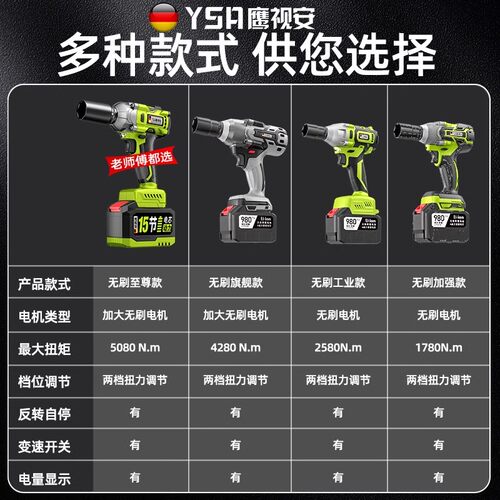 充电款无刷电动扳手大扭力锂电充电扳手冲击汽修架子工套筒风炮 - 图3