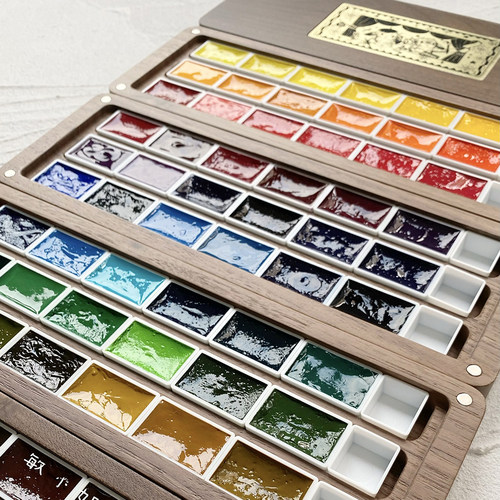 mg艺术家级水彩颜料1ml 2ml 72色双层木盒迷你分装 - 图3