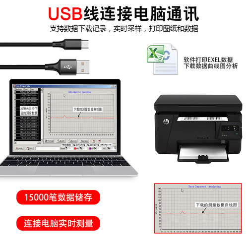 希玛 噪音计 分贝仪 噪音测试仪 高精度声级计 可连电脑 AS844+ - 图2