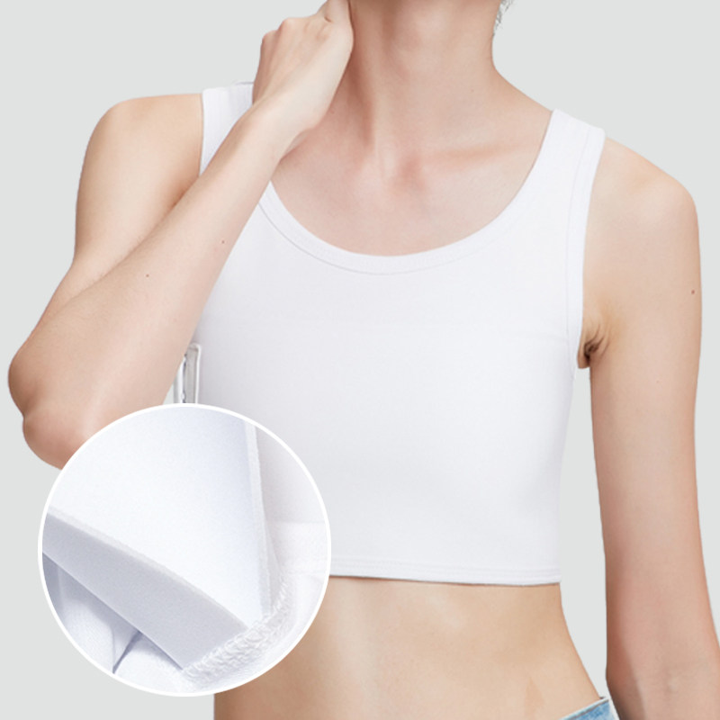 女士运动束胸衣背心式文胸大胸显小塑胸les内衣裹胸缩胸新疆纯棉t