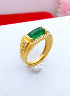 越南沙金福宝石戒指男久不掉色