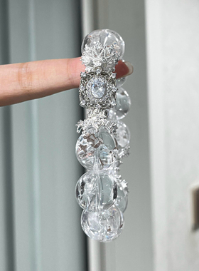 原创设计天然爆闪白阿塞手串16mm大颗粒水晶手链女款小众高级轻奢