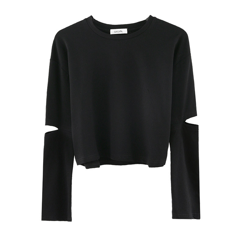 镂空长袖2020初秋季新款个性t恤 skgirlT恤