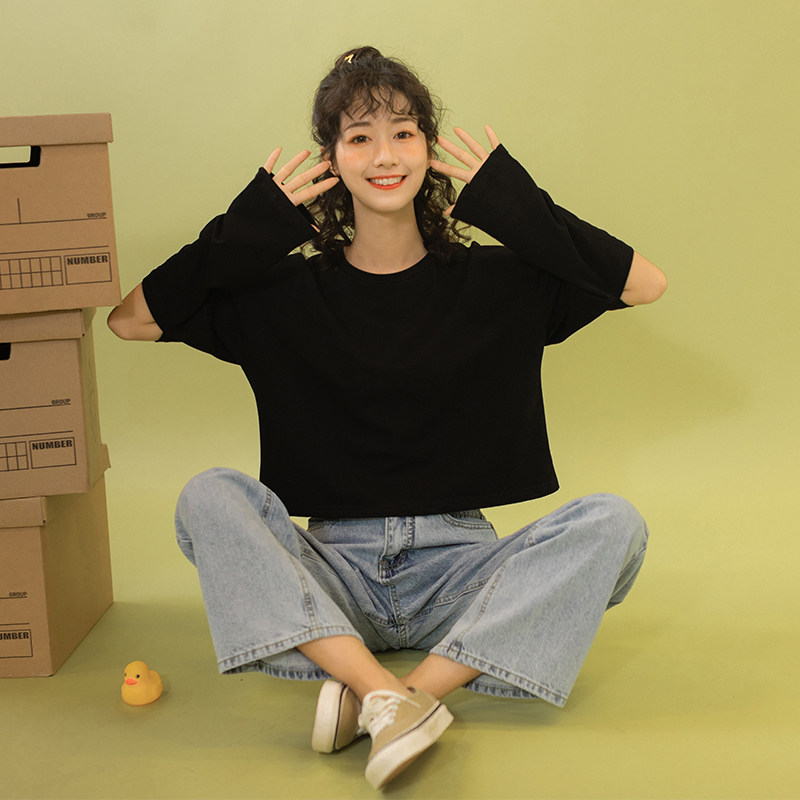 镂空长袖2020初秋季新款个性t恤 skgirlT恤